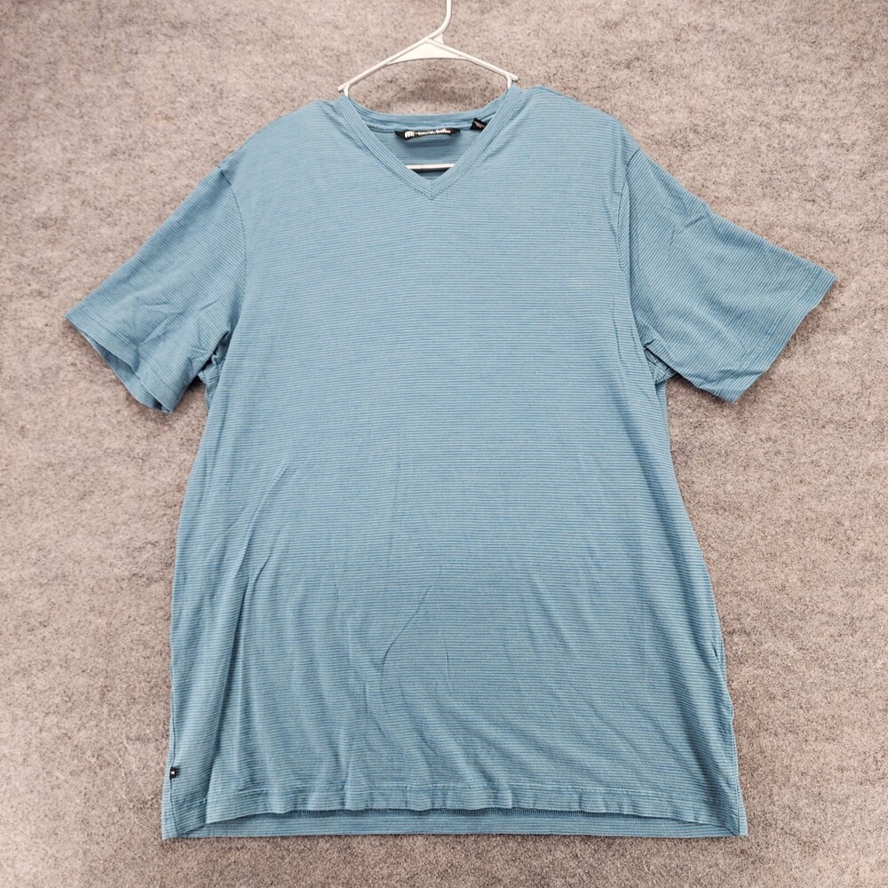 Travis Mathew Shirt Mens XL Short Sleeve V Neck Blue